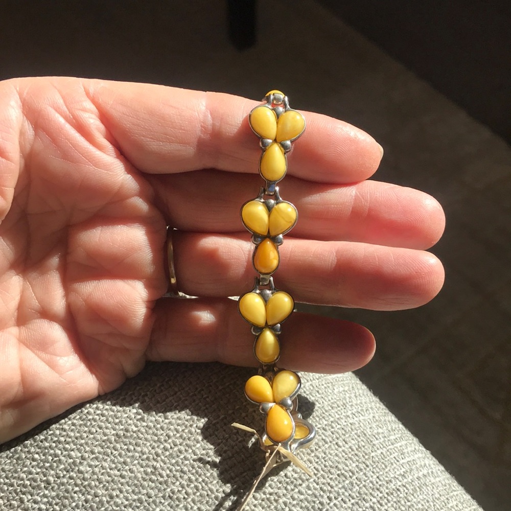 Sterling silver amber bracelet
